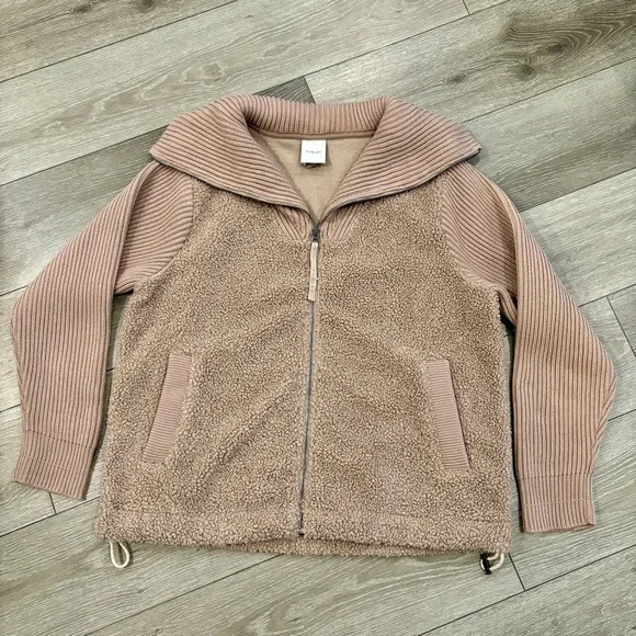 Varley Ardley Zip Through Boucle Sherpa Sweater Size Large - Picture 3 of 15